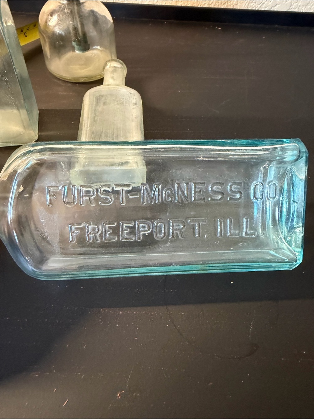 Vintage Clear & Aqua Glass Apothecary Bottles - Home Dining Display - Picture 4 of 16